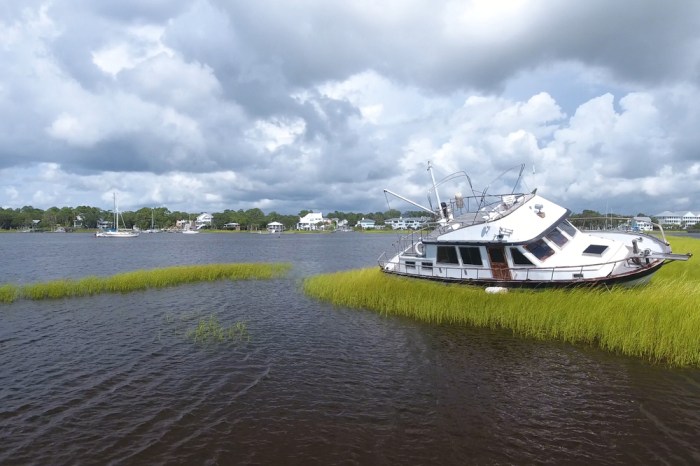 Your boat runs aground at high speed