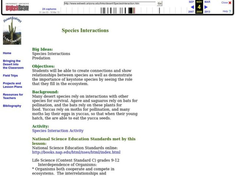 Species interactions worksheet answers key