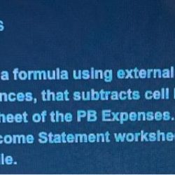 In cell b7 create a formula using external