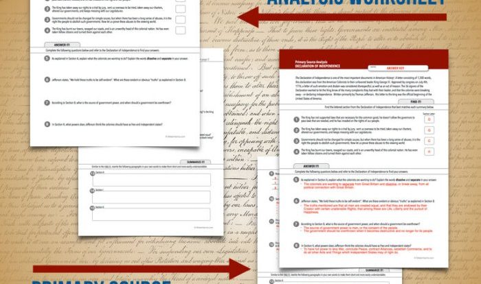 Declaration of independence analysis worksheet