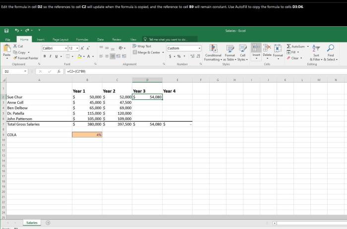 In cell b7 create a formula using external